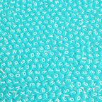 1200pcs 4×7mm Alphabet Beads Transparent Blue Round Acrylic White Letter Beads, for Bracelets and Jewelry Making - color: style 16, size: 4×7mm(Round)