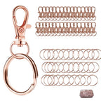 Keychain, 68PCS Swivel Snap Hooks with Key Rings, Metal Lobster Claw Clasp,34PCS Keychains Clips Hooks and 34PCS Key Chain Rings,Keychain Rings for DIY Crafts,Jewelry Making (Rose Gold) - color: Rose Gold