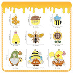 40Pcs Cartoon Enamel Bee Charms Set, 20 Styles Assorted Honeybee Honeycomb & Gnome Alloy Pendants for Jewelry Making Crafts DIY Necklace Bracelet Keychain Crafting Charms Kit