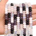 BONNY BOXX 1 Strand Natural 5 * 8mm Black White Shade Rondelle Beads, Natural Abacus Disk Stone Beads Loose Spacer Gemstone for DIY Bracelet Necklace Jewelry Making - color: Black White Shade, size: 5*8MM