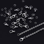 33 Feet Necklace Chains Stainless Steel DIY Link Chain Necklaces with 20 Lobster Clasps and 30 Jump Rings for Jewelry Making (2 mm Wide) - size: 2.0 mm Wide