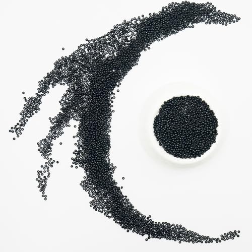 12/0 Black Tiny Glass Seed Beads Bulk, 2mm 4400 Pcs Craft Pony Beads for Jewelry Making, Friendship Bracelet, Hair Braiding, DIY Necklace Key Chain - color: Black 1, size: 2mm