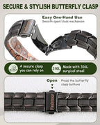 Copper Bracelet for Men, 2X Strength 99.99% Pure Copper Magnetic Bracelet with Magnets, Butterfly Clasp Design, Adjustable Length with Sizing Tool - color: Black