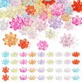 Beadthoven 54pcs Lotus Crystal Acrylic Beads Colorful Flower Bead Caps Spacer End Caps for Jewelry Making Earrings Bracelet DIY Crafts - color: Lotus Flower