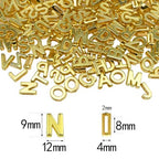 Looconi 400pcs Gold Letter Beads Pendant,A-Z,3D Loose Beads,Plastic Initial Charms for Jewelry Making,Key Chains,Crafts - color: PendantGold