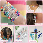 shynek 3800 Pony Beads: Bulk for Bracelets, Hair Braids & Craft - Colorful Plastic, Kandi, Star & Letter Beads for Jewelry Making - color: Pony Beads Kit