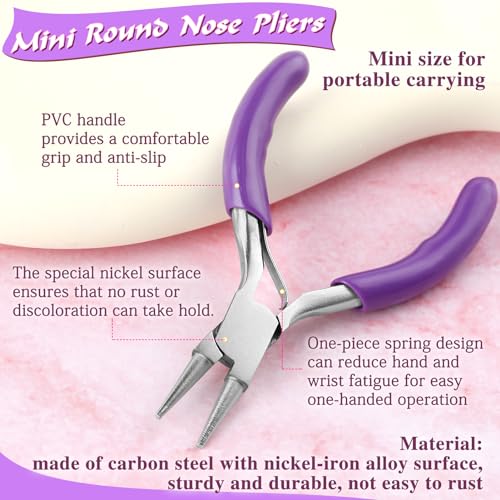 SPEEDWOX Mini Round Nose Pliers For Jewelry Making 3-Inch Small Pliers Wire Looping Pliers Wire Bending Pliers Looper Pliers Ring Bending Tool Small Needle Nose Pliers For Jewelry - style: Round Nose Pliers