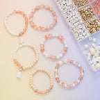 Xylise 6mm/8mm Crackle Glass Beads Bracelet Making Kit Crystal Glass Beads Jewelry Making Kit, Friendship Bracelet kit for DIY Crafts Gifts - color: Two-tone orange