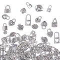 stino 100 Gram Metal Charms for Jewelry Making, Silver & Gold Plated, Bulk Pack for Bracelets, Necklaces, Crafts - color: Heart Lock Silver