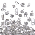 stino 100 Gram Metal Charms for Jewelry Making, Silver & Gold Plated, Bulk Pack for Bracelets, Necklaces, Crafts - color: Heart Lock Silver