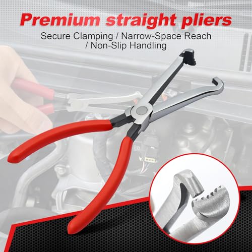 3PCS Professional Electrical Disconnect Pliers, Automotive Electrical Connector Separator Removal Tool Kit for Wiring Harness, 60° & Straight Terminal Release Pliers for Car Truck SUV