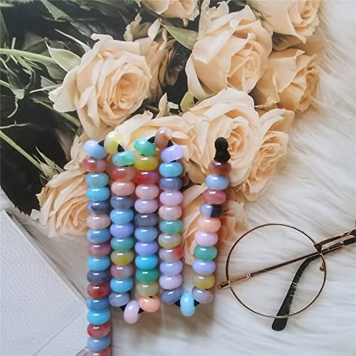 Xeahung 100PCS Acrylic Crystal Beads Round Crackle Beads Charms for Jewelry Making Bracelets Large Hole Spacer Beads for Hanging Charms DIY Art Christmas Ornament Birthday Gifts (Colourful) - color: Colourful