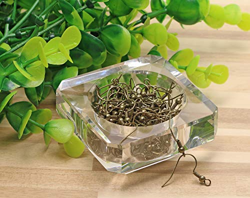 Shapenty Surgical Brass Ball Coil Fish Earring Hooks Clasp Hypo-allergenic Ear Wire Bead Connector Hooks with Large Loop for DIY Jewelry Finding Making, 100PCS/50Pairs (Bronze) - color: Bronze