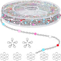 Stainless Steel Enamel Chain for Jewelry Making, Oil Drip Rainbow Jewelry Chains for DIY Necklace Bracelet Craft Jewelry Making Supplies with Stainless Steel Jump Rings Lobster Clasps Connectors - color: Mixed Style Silver