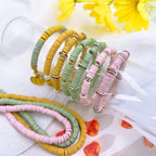 3600 PCS 10 Strands Polymer Clay Beads for Jewelry Making, Vinyl Heishi Beads 6mm for Surfer Bracelets Necklace Making (Pale Pink) - color: Pale Pink
