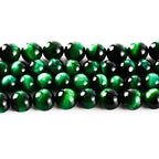 RayLineDo® 40Pcs 10mm Natural Green Tiger Eye Stone Round Beads Loose Beads Wholesale for Jewelry Making - color: Green Tiger Eye, size: 10mm