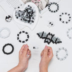 1000PCS 6x9mm Pony Beads Bulk – Black, Gray, White Kandi Beads for Bracelets, Hair Braids, Jewelry Making, Crafts – Large Hole Plastic Bead for DIY Kits - color: Neutral