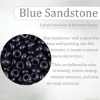 20Pcs Natural Blue Sandstone Large Hole Beads, 8x14mm Rondelle Gemstone Spacer Beads 6mm Big Hole for Jewelry Making, Beading Bracelets, Macrame & Hair Braiding - color: Blue Sandstone