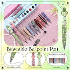 Tondiamo 45 Pcs Full Rhinestone Beadable Pens Bulk Set 15 Glitter Diamond Pens with Cards & Bags Fancy Beaded Pen for Beads DIY Cute Journalling Bling Ballpoint Craft Making(Stripe Diamonds) - style: Stripe Diamonds