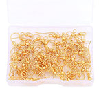 BEADIA 18K Gold Plated Earring Hooks 18x18mm 80pcs with Beads for Jewelry Making Findings - size: Hooks 1# 18x18mm