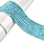 300pcs Natural Blue Turquoise Heishi Spacer Beads 2x4mm Genuine Real Disc Stone Beading DIY Charm Smooth Loose Gemstone Beads for Jewelry Making Bracelets Necklaces Earrings Crafts - color: Blue Turquoise