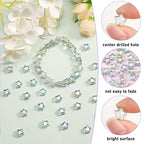 UR URLIFEHALL 100 Pcs Spray Painted Glass Star Beads Clear AB Plated Drilled Glass Beads for Earring Bracelet Necklace Jewelry Making - color: 100pcs-8x8.5x4mm-clear AB star glass beads