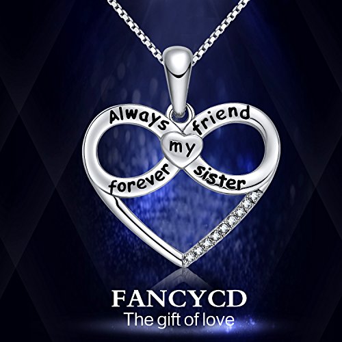 Forever Connected Mother & Son Necklace – Heart Pendant Gift for Mom, Sterling Silver Jewelry for Mother's Day or Birthday - style: Sister D