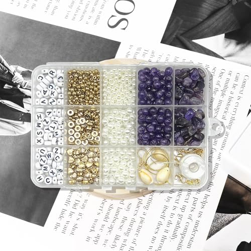 Basigeese Jewelry Making Supplies Kit Natural Stone Beads for Irregular Gemstone Beading with for DIY Craft Bracelet Necklace Earrings for Adults (Amethyst) - color: Amethyst