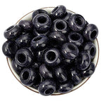 Nupuyai Pack of 30 Large Hole Stone Loose Beads for Jewelry Making, Polished Rondelle European Beads fit Charms Bracelet, Blue Sand Stone - color: Blue, size: 14x8mm