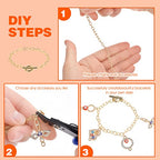 Prasacco 12 Pcs Bracelet Chains for Jewelry Making, Chain Bracelet for Women, Link Chain Bracelets with OT Toggle Clasp, Charm Bracelets for Jewelry Making (Gold) - color: Gold
