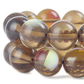 RUBYCA Round Moonstone Crystal Glass Beads Aura Iridescent for Jewelry Making (1 Strand, 6mm, Brown) - color: Brown, size: 6mm
