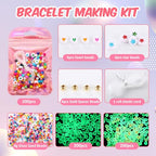 Kenning 24 Set Friendship Bracelet Making Kits Glow in The Dark Letter Beads DIY Jewelry Supplies Colorful Various Beads Set Personalized Bracelet for Wedding Birthday Gift Craft Wrapped