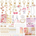 Wurosi 680 Pcs Keychain Making Kits, Pink DIY Bag Charm Kit, 78.74 Inch Chains, Key Chain Hooks, Jump Rings, Lobster Clasps, 225 Charms & Letter, Tools, Great for a Custom Gift, Party, or Family Activ - color: 680PCS Keychain Making Kit