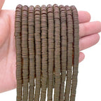 10 Strands Clay Bead, Heishi Beads for Bracelet Stack, Earth Tone Clay Beads for Adults, Flat Beads Kit for Friendship Bracelets, Neutral Beads Bracelet Making Kit(Brown) - color: Brown