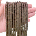 10 Strands Clay Bead, Heishi Beads for Bracelet Stack, Earth Tone Clay Beads for Adults, Flat Beads Kit for Friendship Bracelets, Neutral Beads Bracelet Making Kit(Brown) - color: Brown