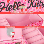Hello Kitty Sanrio Musical Jewelry Box for Girls Teens Women Kawaii Wind Up Music Box Jewelry Organizer Ring Holder Gifts for Women (Pink - style: Pink Hello Kitty