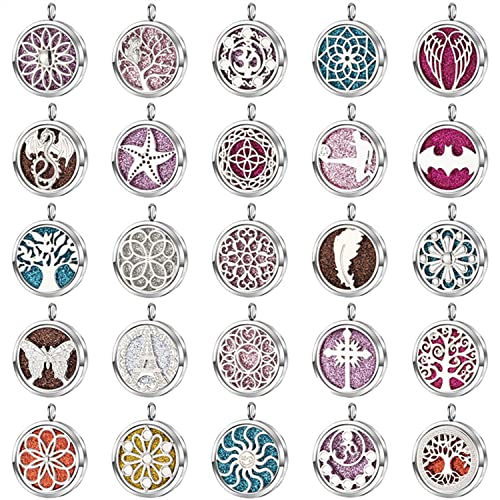 Mixed Pearl Cage Locket Pendants Set, Essential Oil Diffuser DIY Necklace Bracelet Jewelry Making Craft, Bulk Beads Aromatherapy Diffuser Charms Gifts for Women Girls - color: Random 10pcs Aroma Diffuser