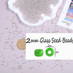 2mm Glass Seed Beads Bulk, Clear Silver White 12/0 Tiny Round Seed Bead, Small Mini Pony Craft Beads for Bracelet Necklace Wrist Jewelry Making Beading Weaving DIY Crafts Supplies - color: CLear Silver White