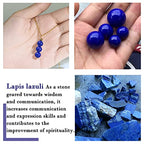 SmileBelle Crystal Necklace, Jade Necklace for Women as Anniversary Birthday Mothers Day Gifts for Women 14k Gold Black Tourmaline as Birthstone Jewelry for Girls Dainty Crystal Jewelry - color: Lapis Lazuli