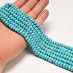 ICAI Beads Natural 5x8mm Rondelle Beads, Abacus Disk Stone Spacer Beads – Loose Natural Gemstone Beads for DIY Bracelet, Necklace, Jewelry Making (Blue Turquoise) - color: Blue Turquoise, size: 5x8