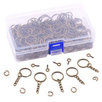 Swpeet 450Pcs 4/5" 20mm Bronze Key Chain Rings Kit, Including 150Pcs Keychain Rings with Chain and 150Pcs Jump Ring with 150Pcs Screw Eye Pins Bulk for Jewelry Findings Making (20mm, Bronze) - color: Bronze, size: 20mm