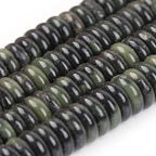 JOE FOREMAN 2x6mm Natural Green Canada Jadeite Jade Semi-Gemstone Heishi Disc Rondelle Spacer Beads for Jewelry Making Full 15" Strand Energy Stone Healing Power - color: Green Canada Jadeite Jade