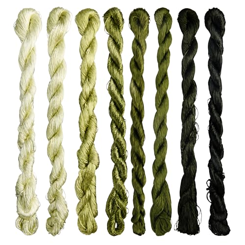 Natural 100% Silk Thread, Handmade Embroidery Thread Silk Floss 8 Colors 110m Each (77) - color: 77