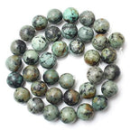 Stone Beads, 45pcs African Turquoise, 8mm Round Loose Beads for Jewelry Making, Bracelets, with Gift Bag, Elastic String & Size Card - color: African Turquoise, size: 8mm