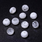 7.5×10mm 50pcs Transparent White Faceted Lampwork Glass Beads for Jewelry Making, Flat Round Handmade Murano Beads for Bracelets, Crafts, Friendship Bracelet Kit, Rosary Making - color: Transparent White