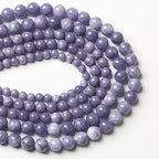 12mm 32pcs Natural Purple Angelite Stone Beads Lavender Gemstone Round Loose Beads for Jewelry Making DIY Bracelet Necklace Earrings - color: Purple Angelite Stone Beads, size: 12mm