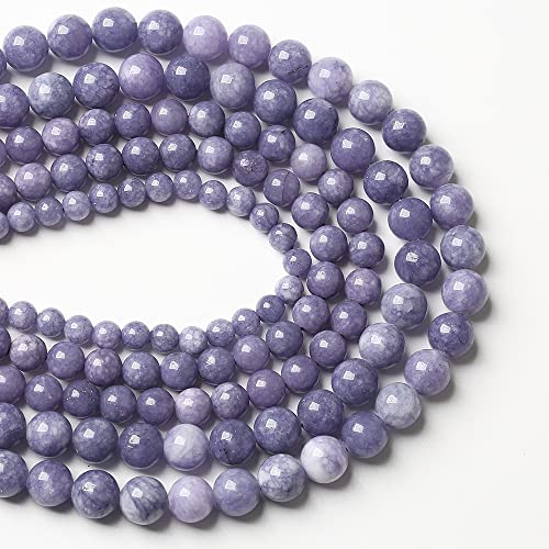 10mm 32pcs Natural Purple Angelite Stone Beads Lavender Gemstone Round Loose Beads for Jewelry Making DIY Bracelet Necklace Earrings 32" 2 Strands - color: Purple Angelite Stone Beads, size: 10mm(2 strands)