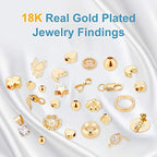 BENECREAT 40PCS 18K Gold Plated Moon Star Spacer Beads Heart Brass Beads for Bracelet Necklace DIY Jewelry Making - 10PCS/Shape - color: Heart Moon Cross Star
