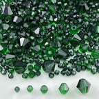 1310pcs Bicone Crystal Glass Beads 2mm 3mm 4mm 6mm 8mm Faceted Crystal Spacer Beads for Bracelets Necklace Pendants Earrings DIY Jewelry Craft Making(Dark Green) - color: Dark Green