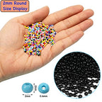 Bala&Fillic Size 2mm Seed Beads 10000pcs/110 Grams in Box 12/0 Black Seed Beads for Making Jewelry Earring Bracelets Necklace (Black) - color: Black